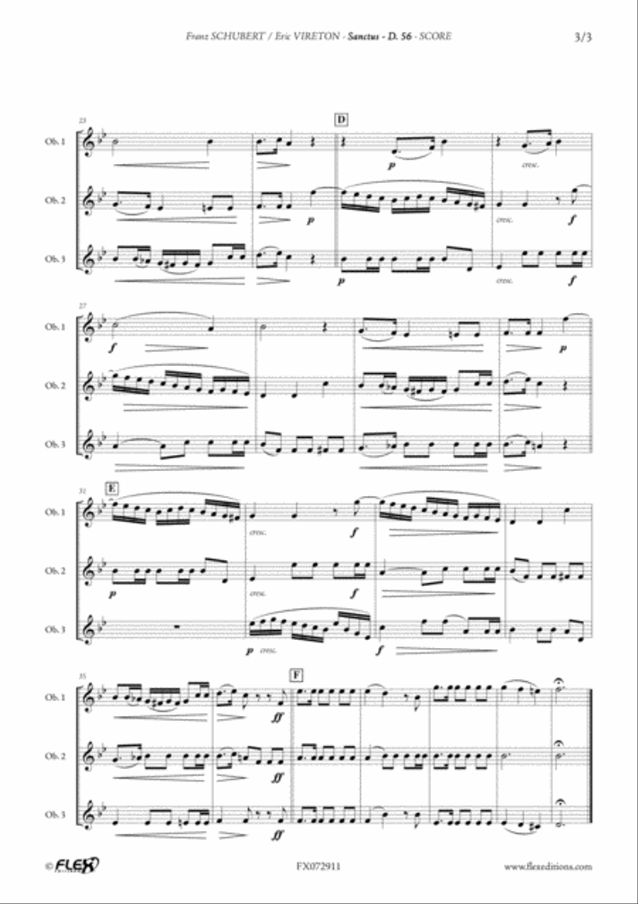 Sanctus, D. 56 Sanctus, D. 56 Woodwind Trio scores gallery preview page 3