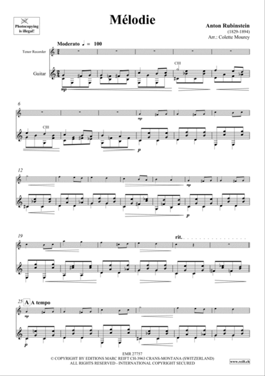 Melodie Tenor Recorder scores gallery preview page 4