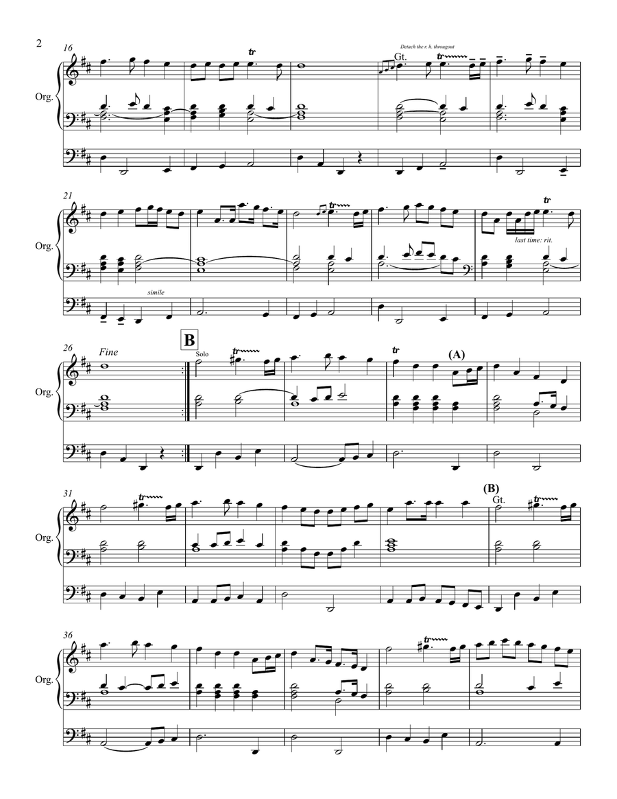 Clarke Fanfare and Trumpet Voluntary in D - Organ Trumpet scores gallery preview page 3
