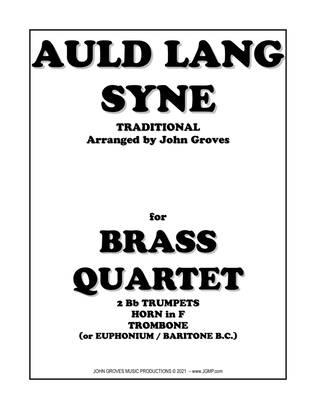 Book cover for Auld Lang Syne - 2 Trumpet, Horn in F, Trombone (Brass Quartet)