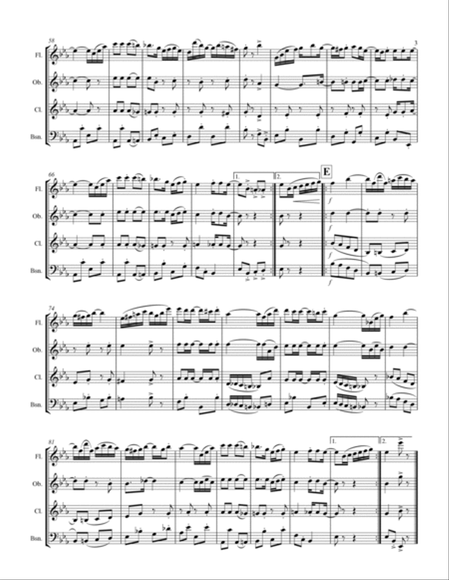 Joplin - “Weeping Willow” (for Woodwind Quartet) Woodwind Quartet scores gallery preview page 4