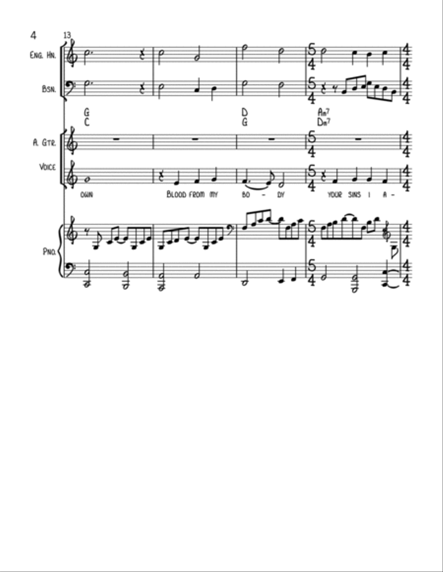 Come To My Table Come To My Table Piano, Vocal, Guitar scores gallery preview page 4
