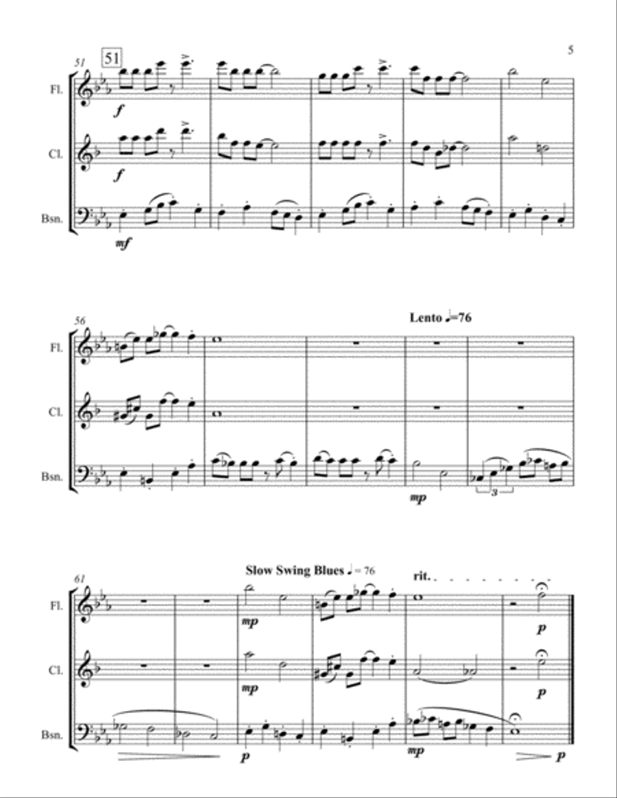 Can't Help Lovin' Dat Man Woodwind Trio scores gallery preview page 5