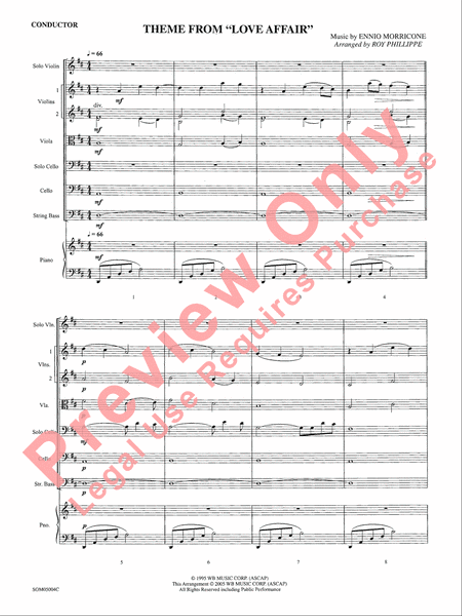 Love Affair, Theme from String Orchestra scores gallery preview page 3