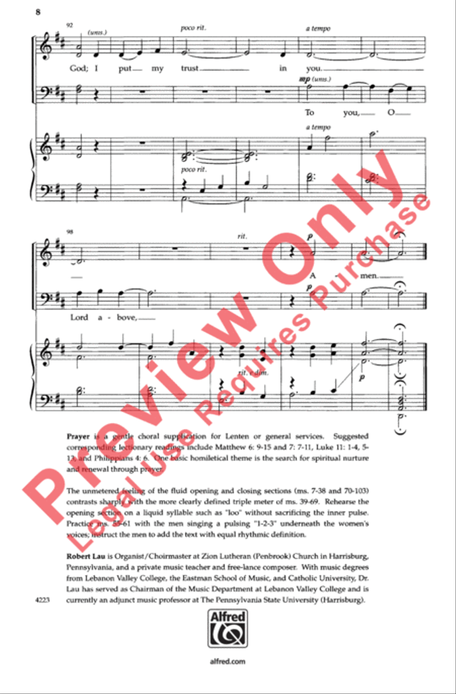 Prayer Prayer 4-Part scores gallery preview page 8