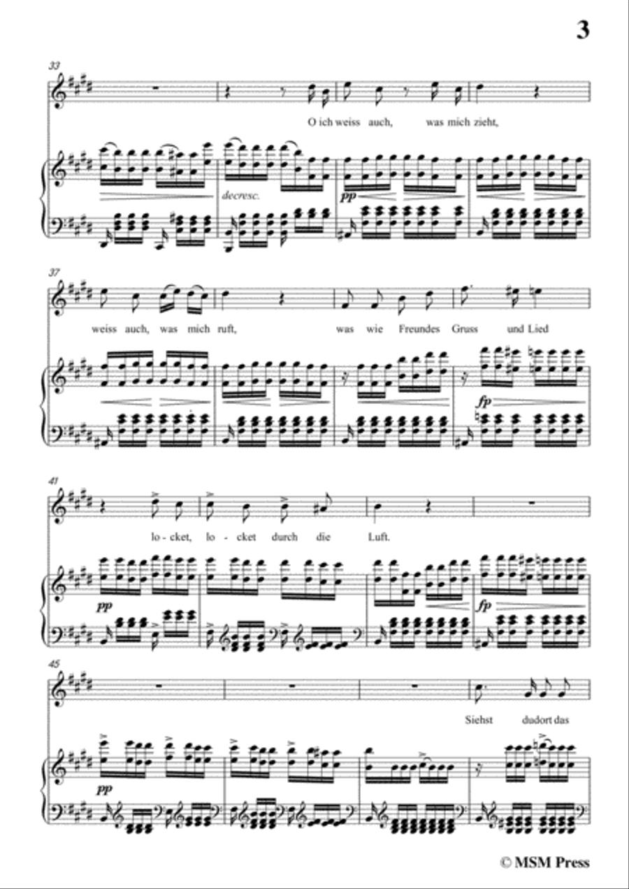 Schubert-Im Freien,in E Major,Op.80 No.3,for Voice and Piano Voice Solo scores gallery preview page 5