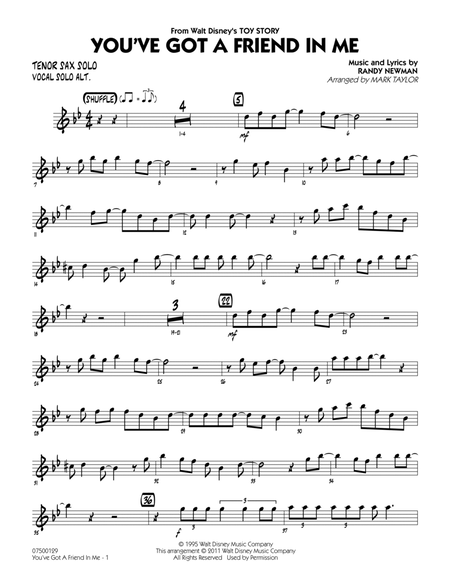 You've Got A Friend In Me (from Toy Story) (arr. Mark Taylor) - Tenor Sax Solo