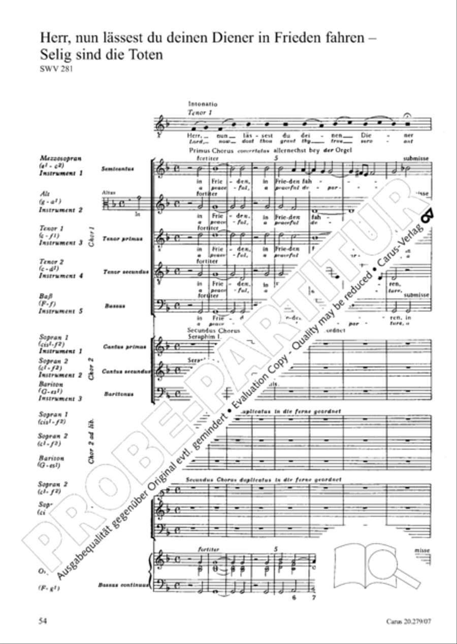 Musikalische Exequien I-III Orchestra scores gallery preview page 55