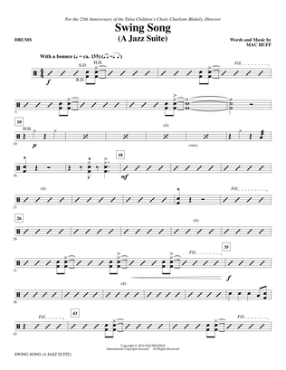 Book cover for Swing Song (A Jazz Suite) - Drums