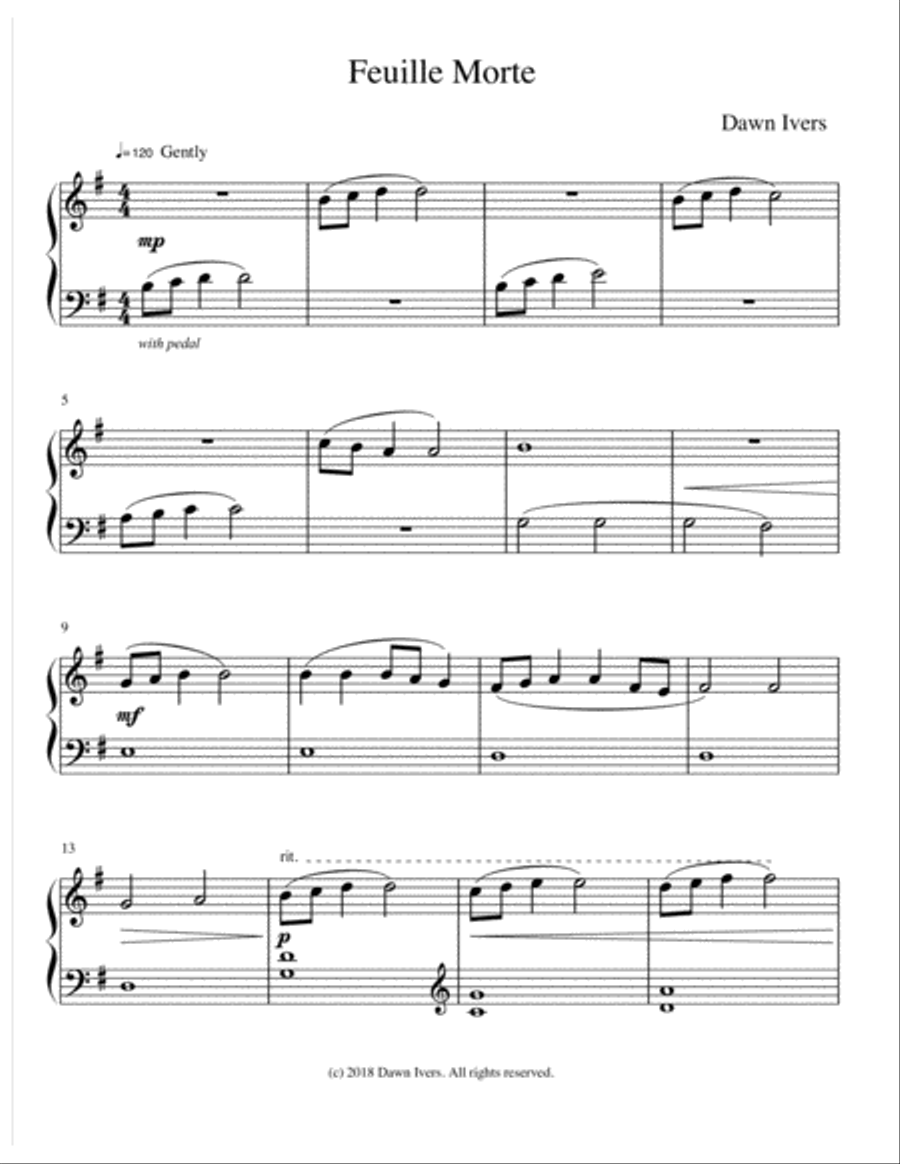 Turning - Autumnal Piano Solos Piano Method scores gallery preview page 3
