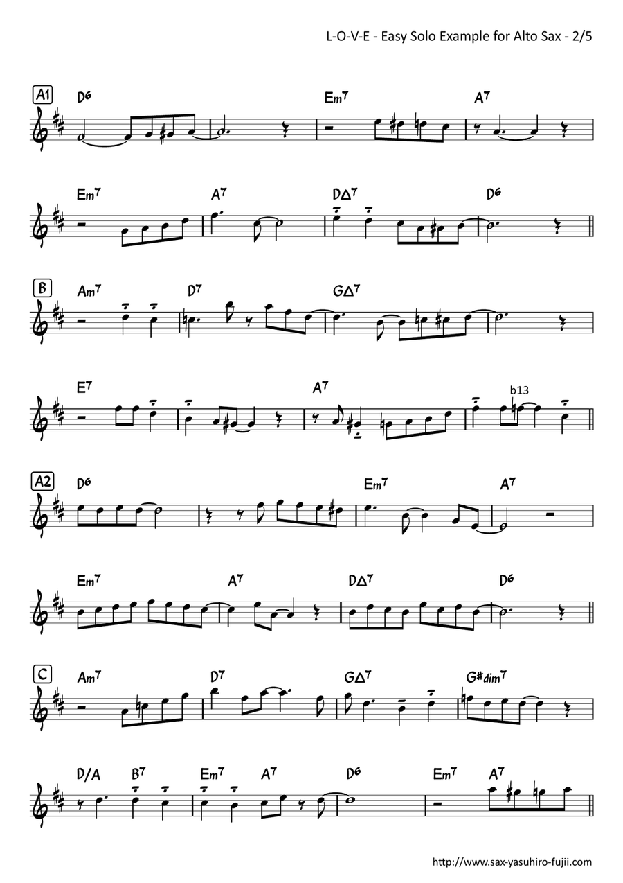L-o-v-e Alto Saxophone scores gallery preview page 2