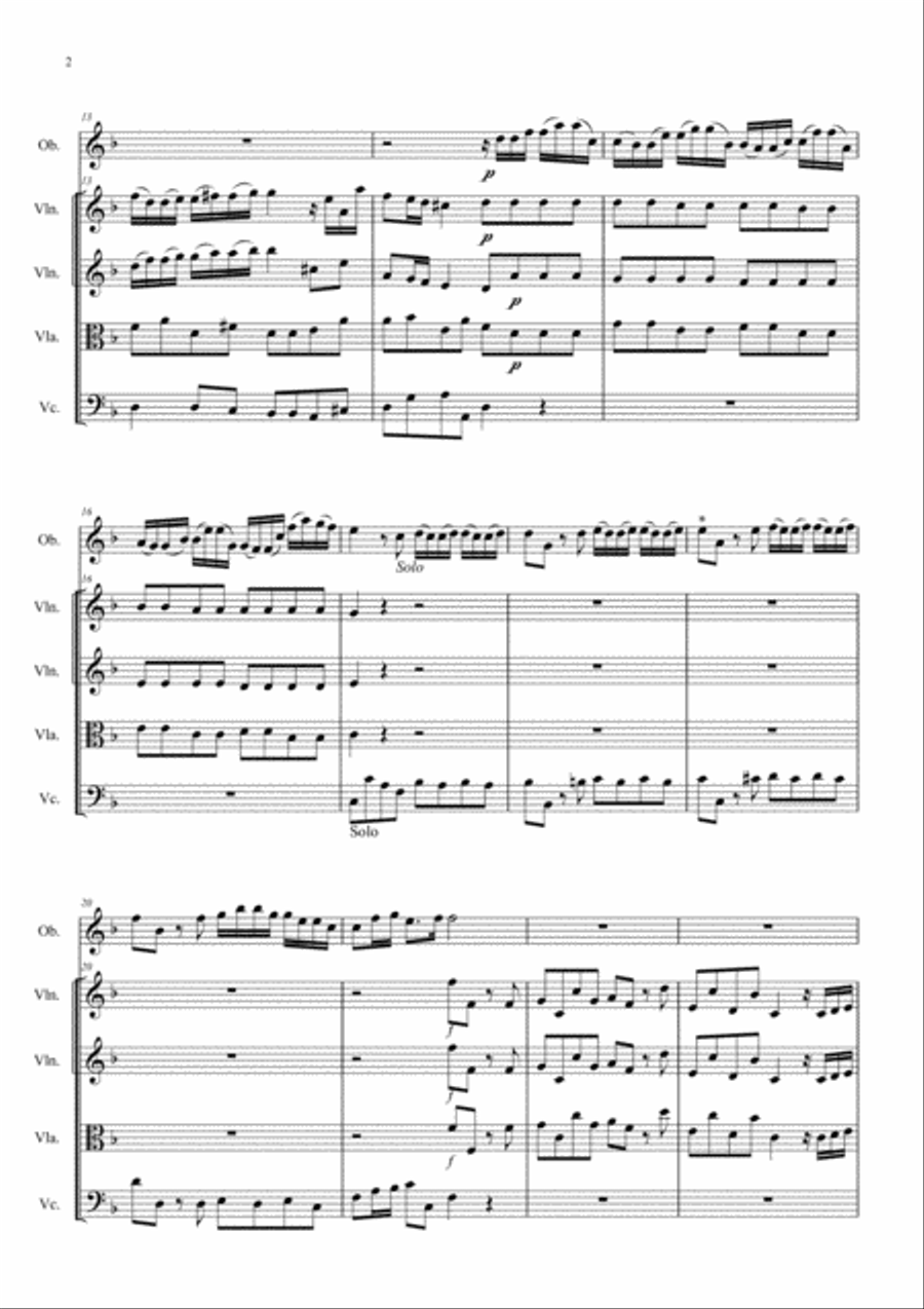 Oboe Concerto in D minor, S D935 String Orchestra scores gallery preview page 3