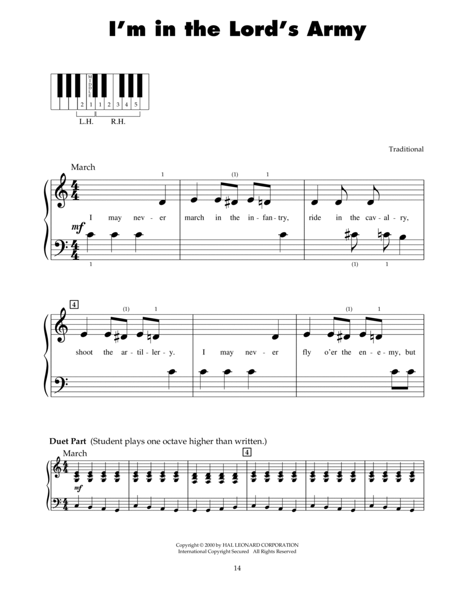 I'm In The Lord's Army Piano scores gallery preview page 1