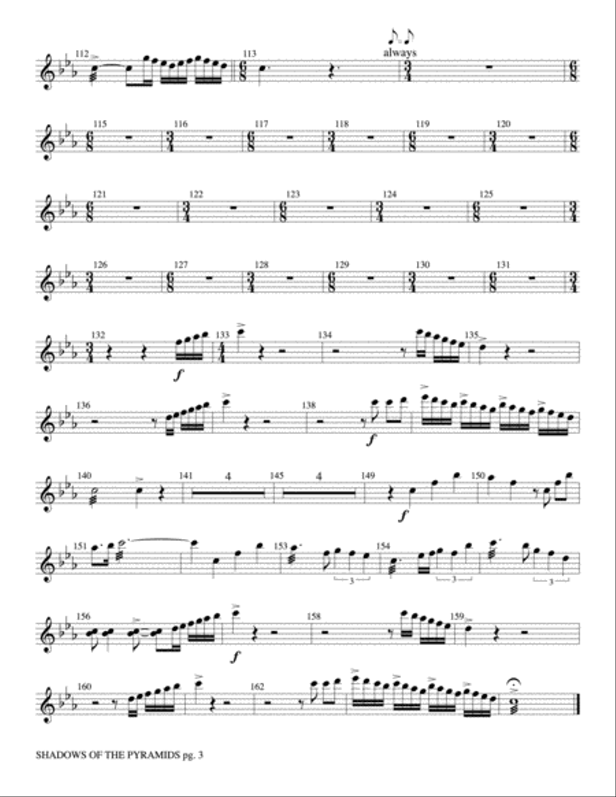 Shadows of the Pyramids: Mallets Concert Band scores gallery preview page 3