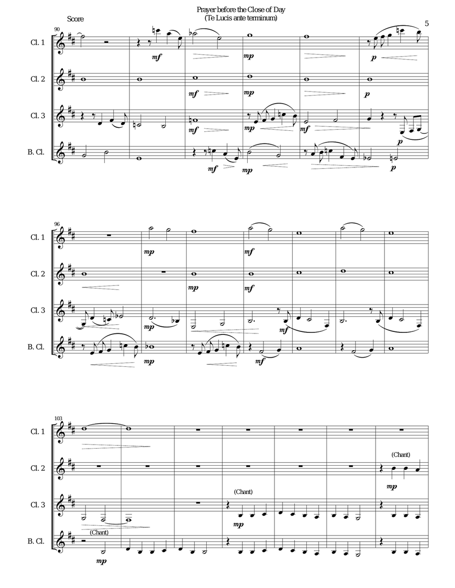 Prayer before the Close of day - based on the chant 
