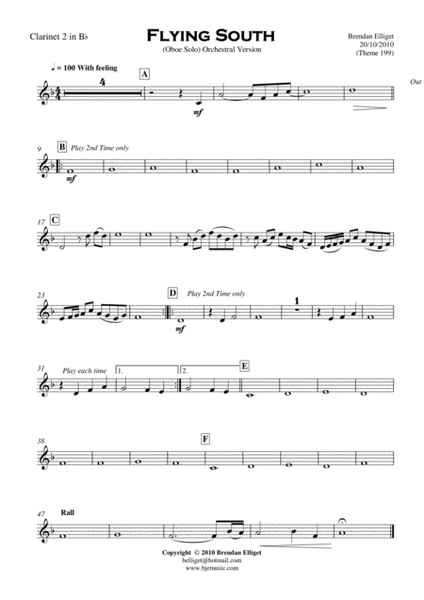 Flying South Oboe Solo with Orchestra Score and Parts PDF image number null