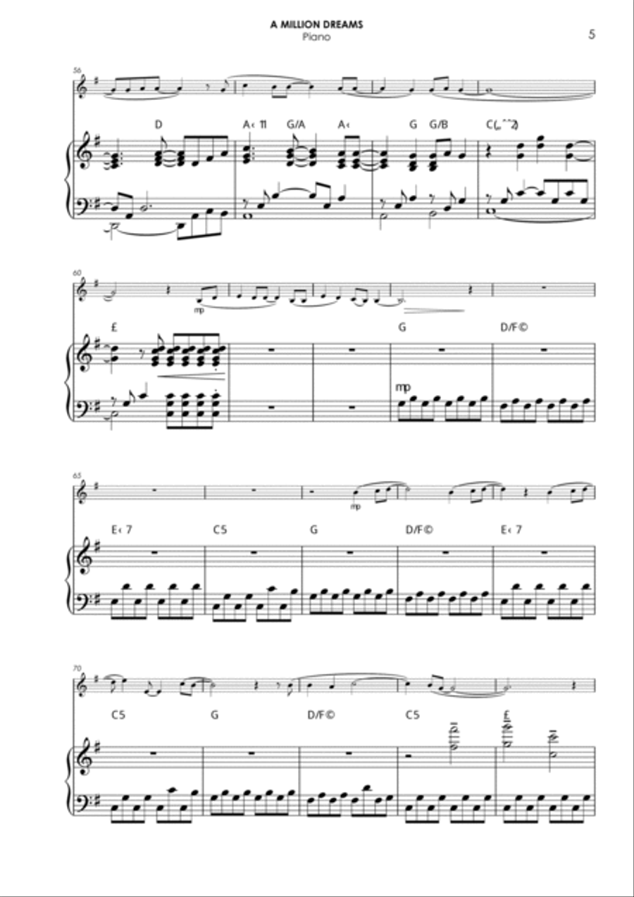 A Million Dreams Piano scores gallery preview page 5
