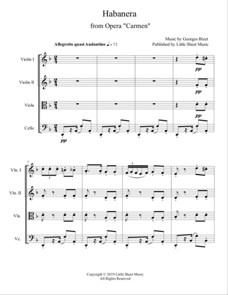 Habanera Habanera String Quartet scores gallery preview page 2