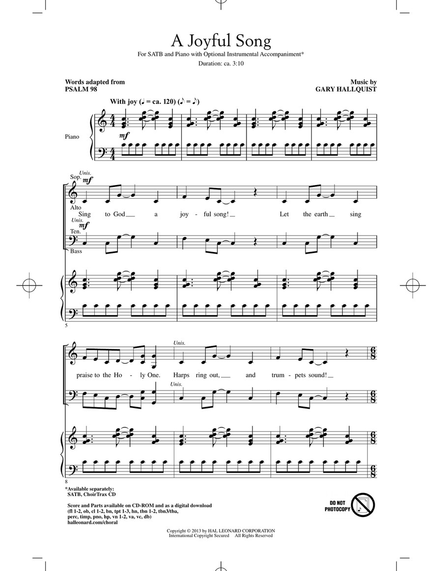 A Joyful Song A Joyful Song 4-Part scores gallery preview page 1