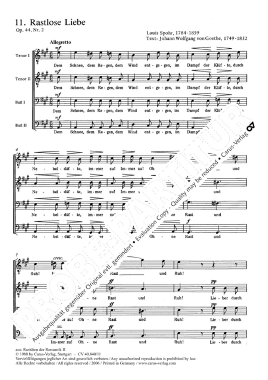 Rastlose Liebe TTBB scores gallery preview page 2