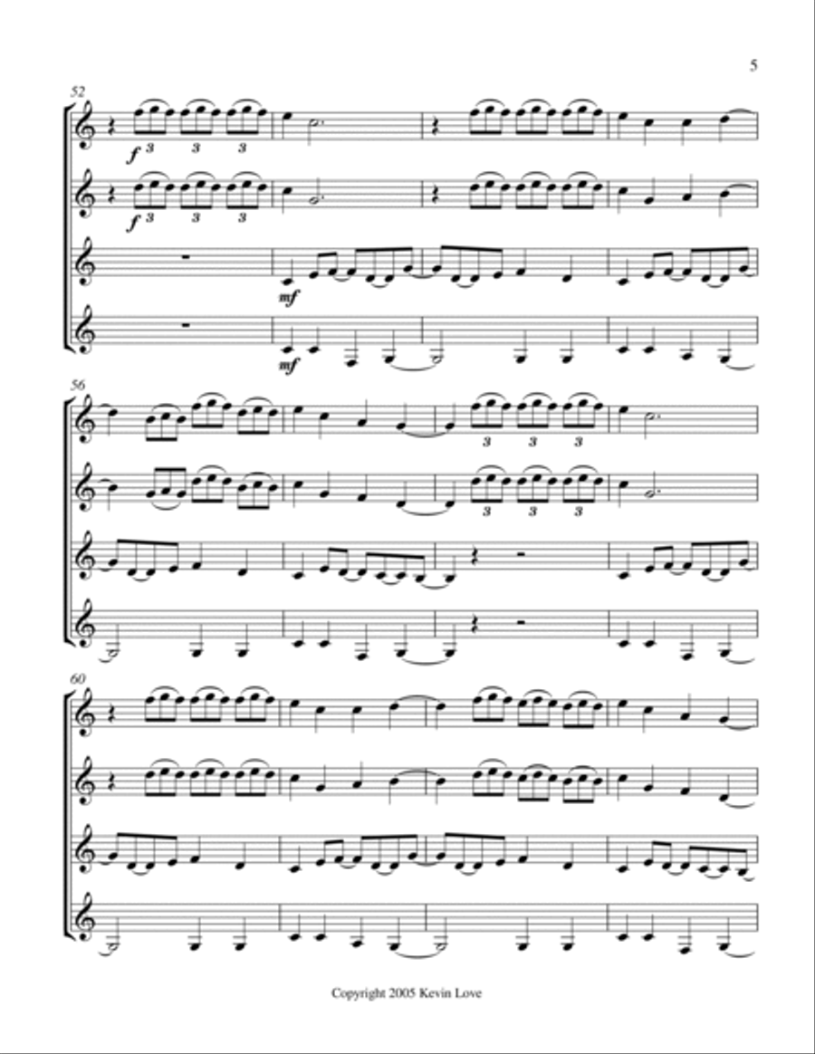 La Bomba (Guitar Quartet) - Score and Parts Guitar Ensemble scores gallery preview page 5