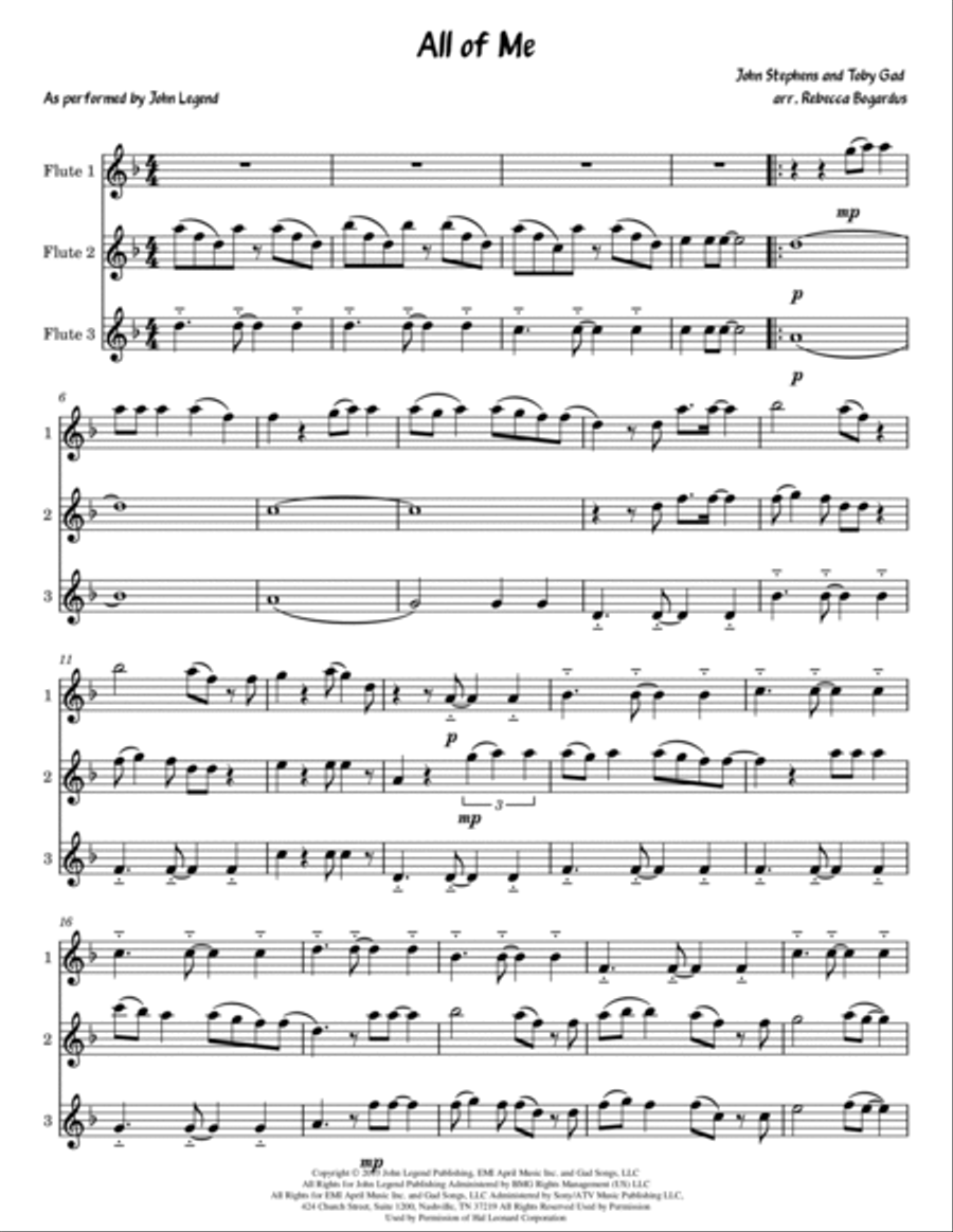 All Of Me All Of Me Woodwind Trio scores gallery preview page 4
