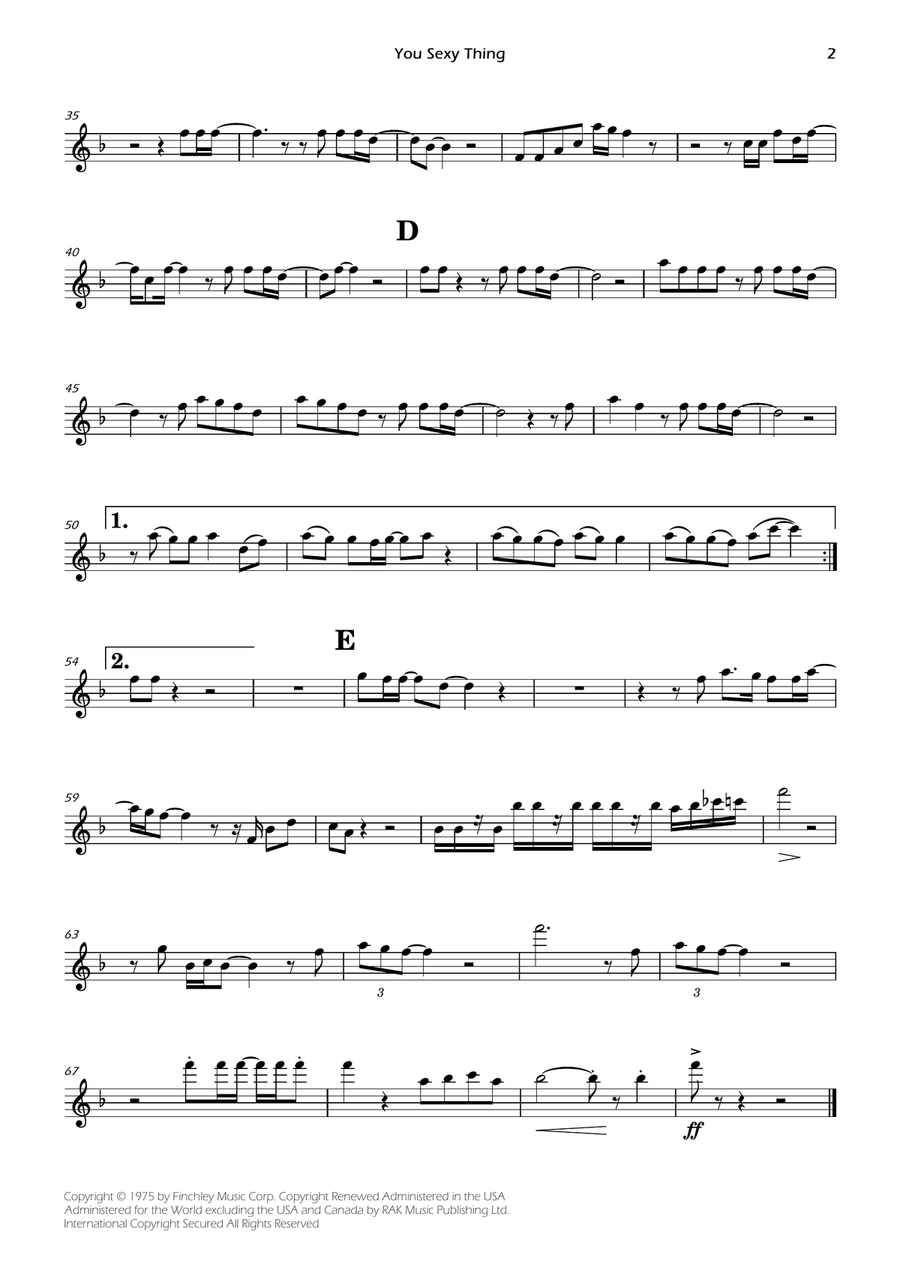 You Sexy Thing Woodwind Quartet scores gallery preview page 2