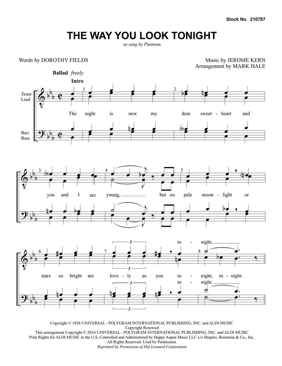 The Way You Look Tonight (arr. Mark Hale)
