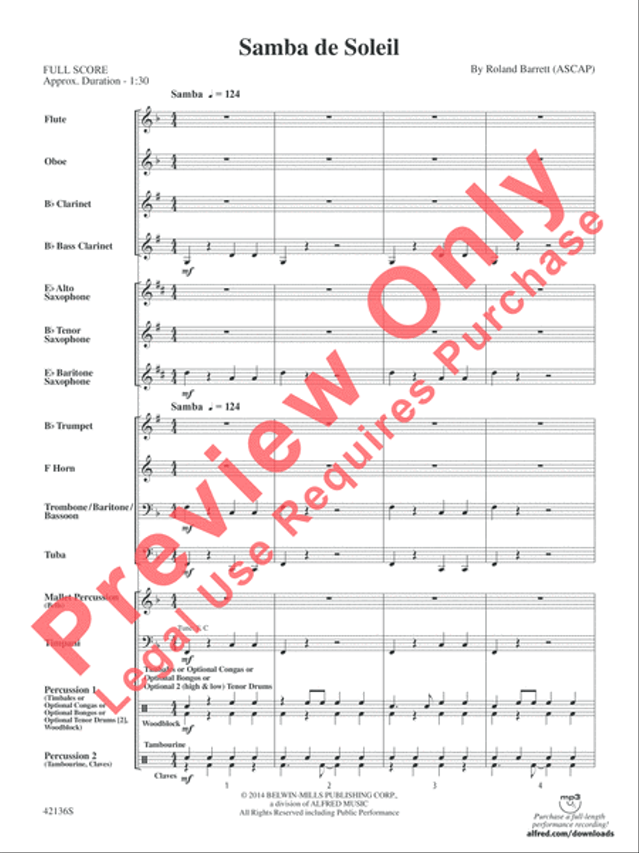 Samba de Soleil Concert Band scores gallery preview page 3