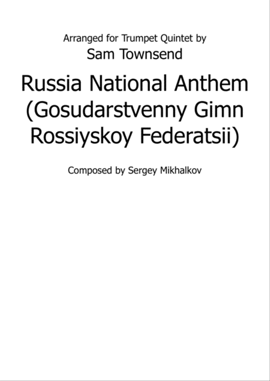 Russia National Anthem (Trumpet Quintet) Trumpet Solo scores gallery preview page 1
