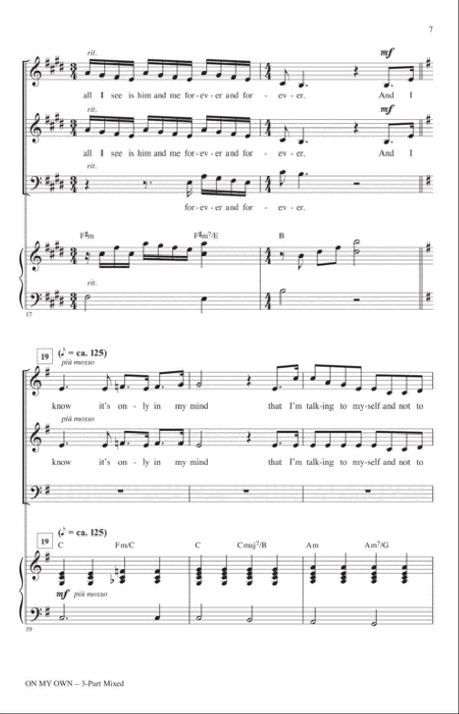 On My Own (from Les Miserables) (arr. Mac Huff) 3-Part scores gallery preview page 5