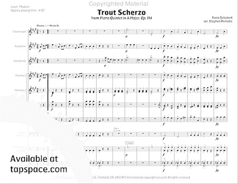Trout Scherzo Percussion Ensemble scores gallery preview page 4