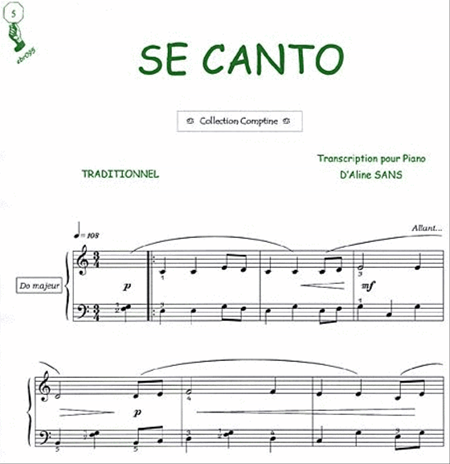 Se Canto (Comptine) Guitar Tablature scores gallery preview page 1