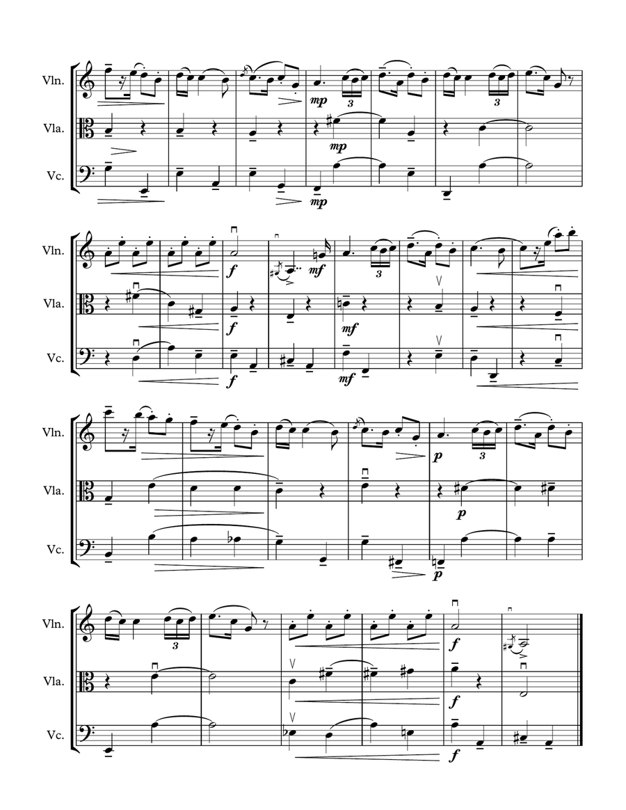 Romanian Folk Dances (String Trio) String Trio scores gallery preview page 4