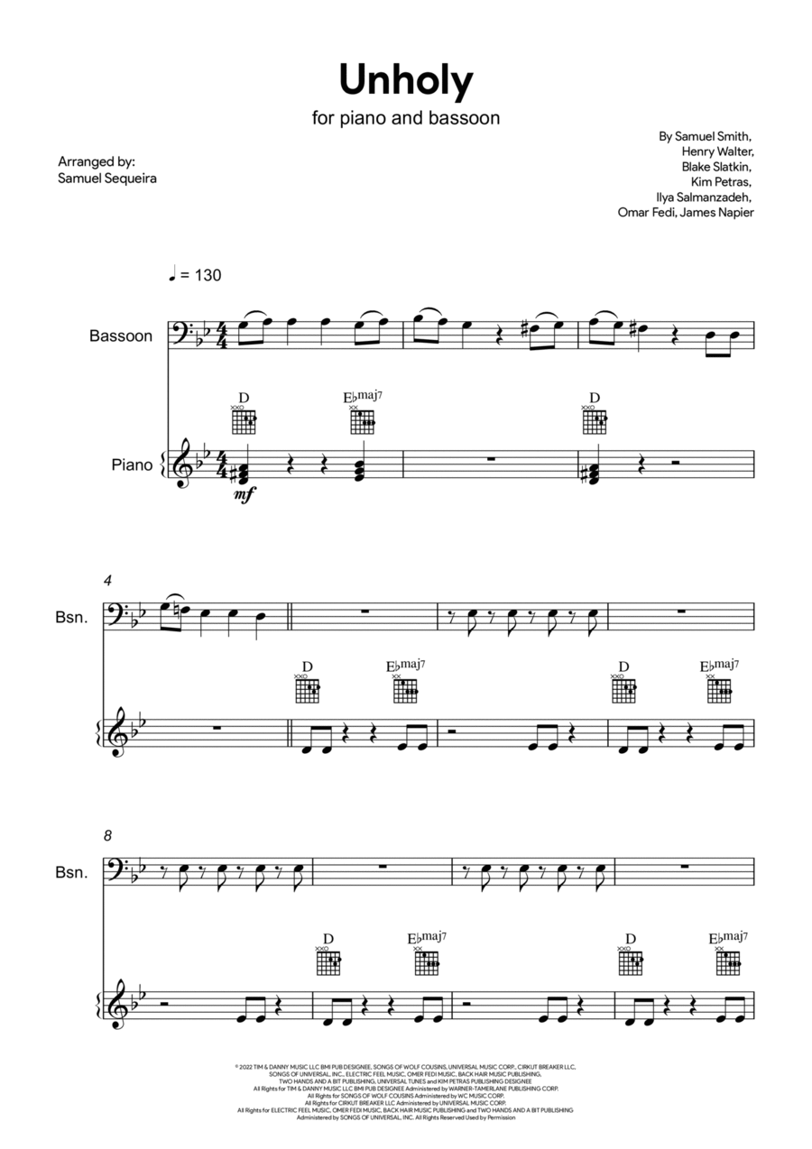 Unholy Bassoon scores gallery preview page 1