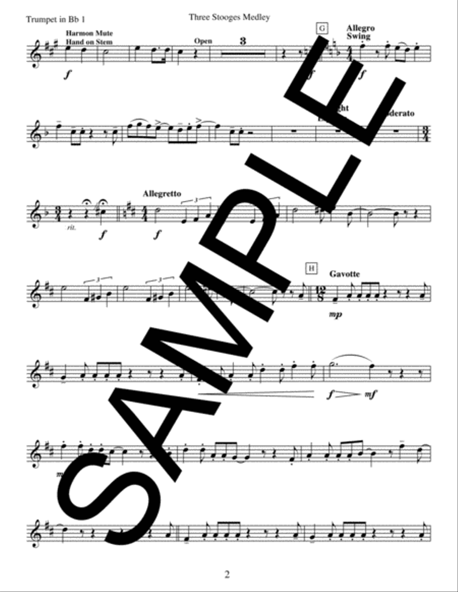 Three Stooges Medley for Brass Quintet and Optional Percussion Brass Ensemble scores gallery preview page 5