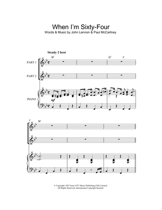 Book cover for When I'm Sixty-Four (arr. Rick Hein)