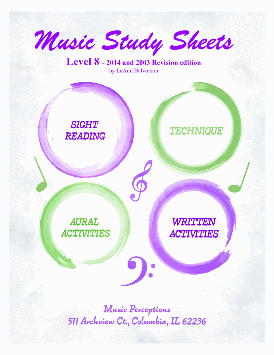 Music Study Sheets Level 8 2014 and 2003 Revision edition