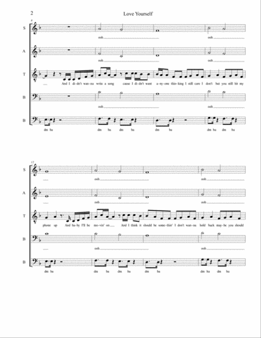 Love Yourself Small Ensemble scores gallery preview page 2