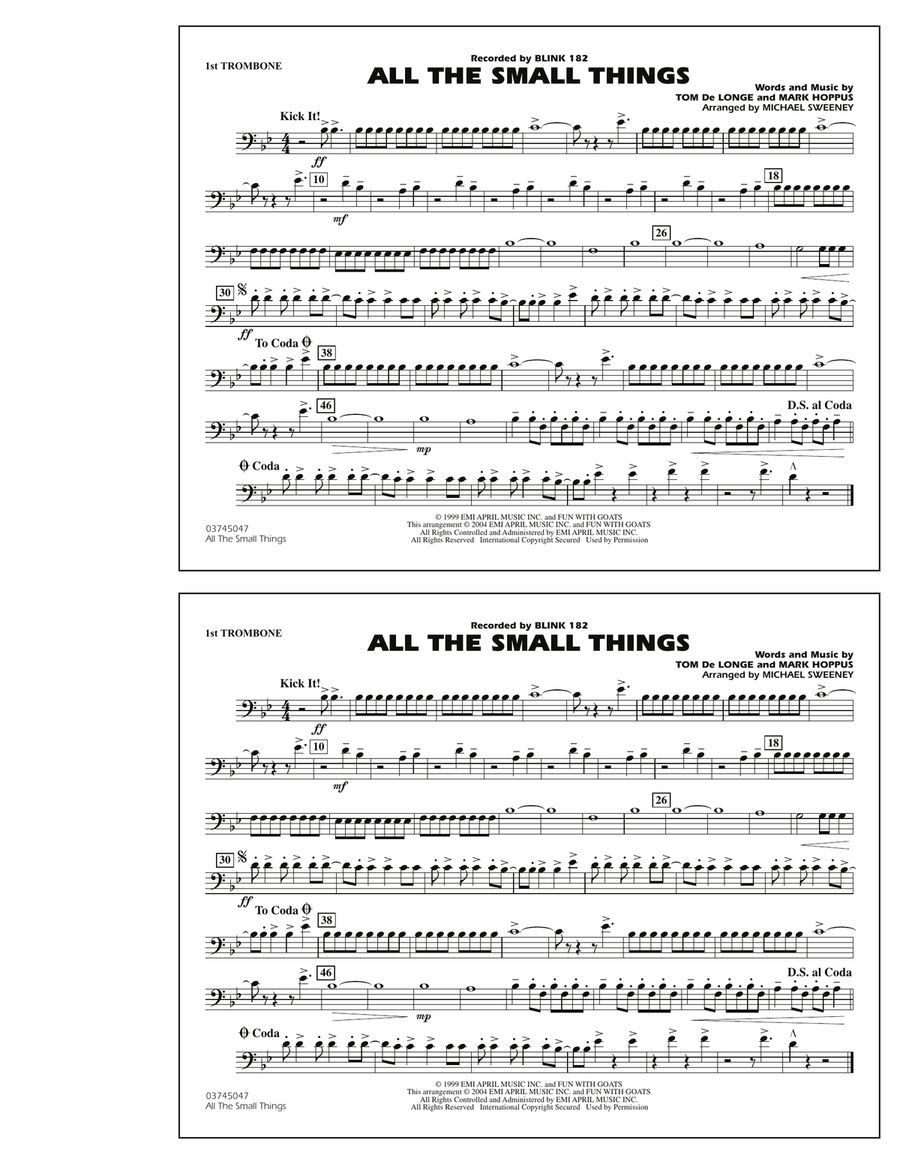 All The Small Things - 1st Trombone Marching Band scores gallery preview page 1