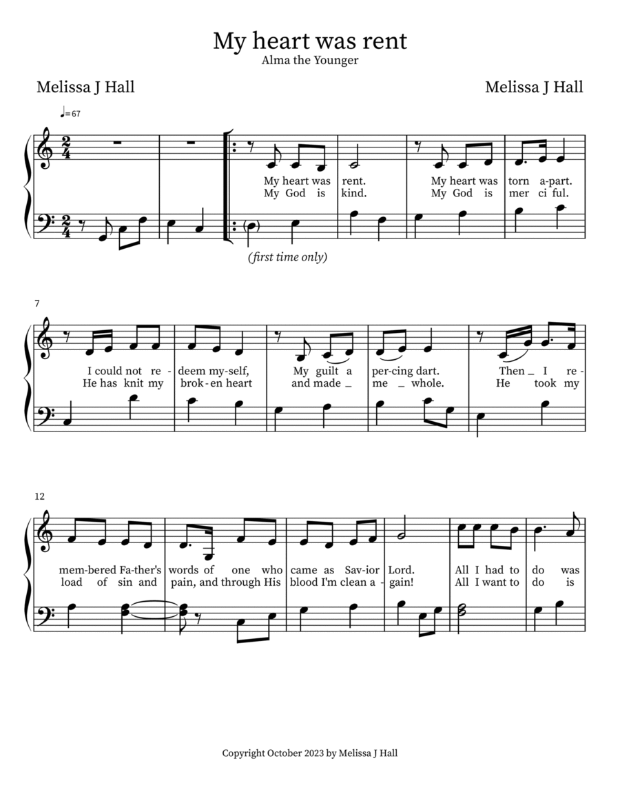 My heart was rent Voice scores gallery preview page 1