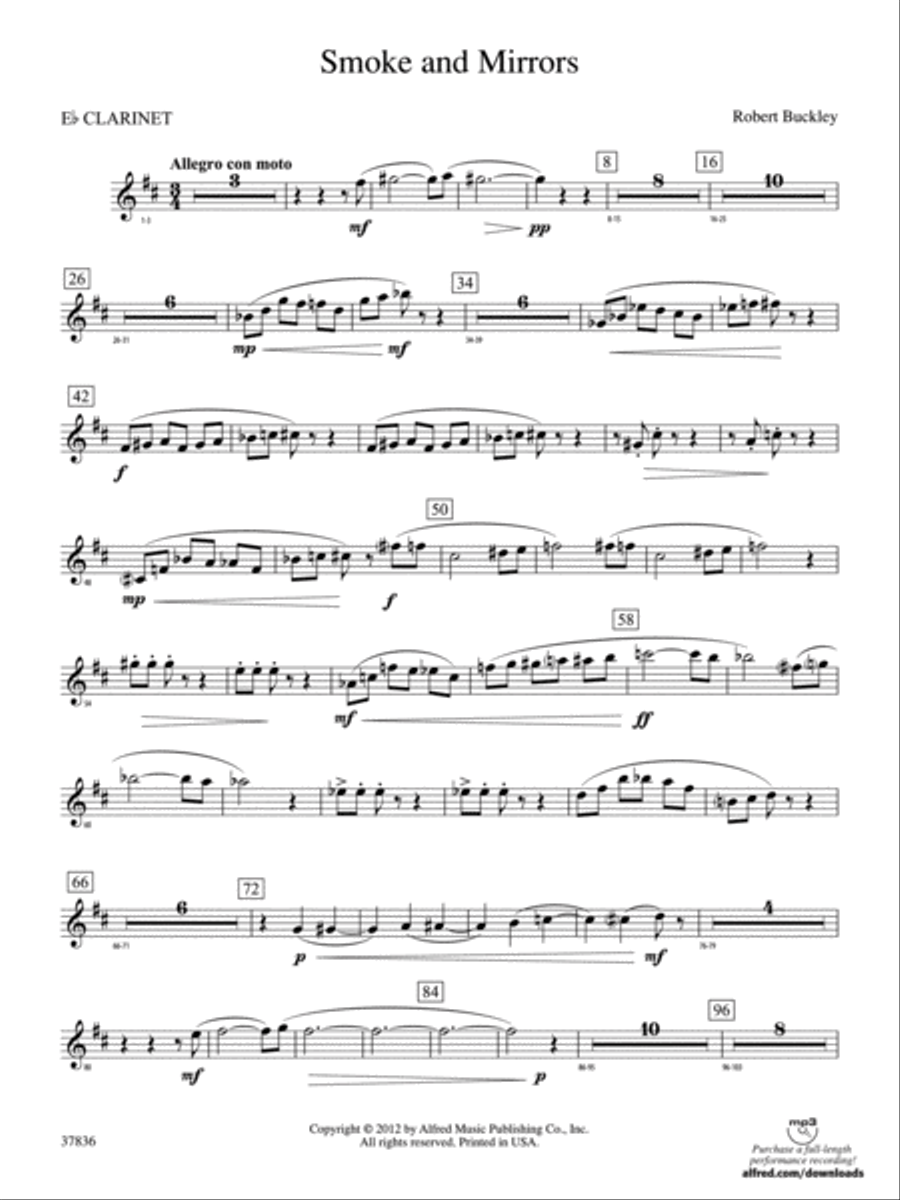 Smoke and Mirrors: E-flat Soprano Clarinet Concert Band scores gallery preview page 1