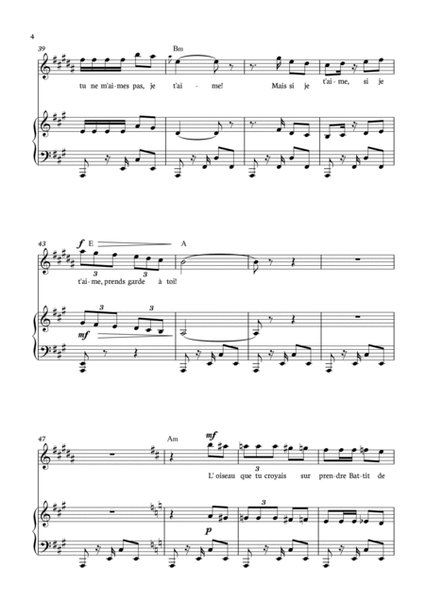 Habanera from Carmen for Clarinete with piano and chords.