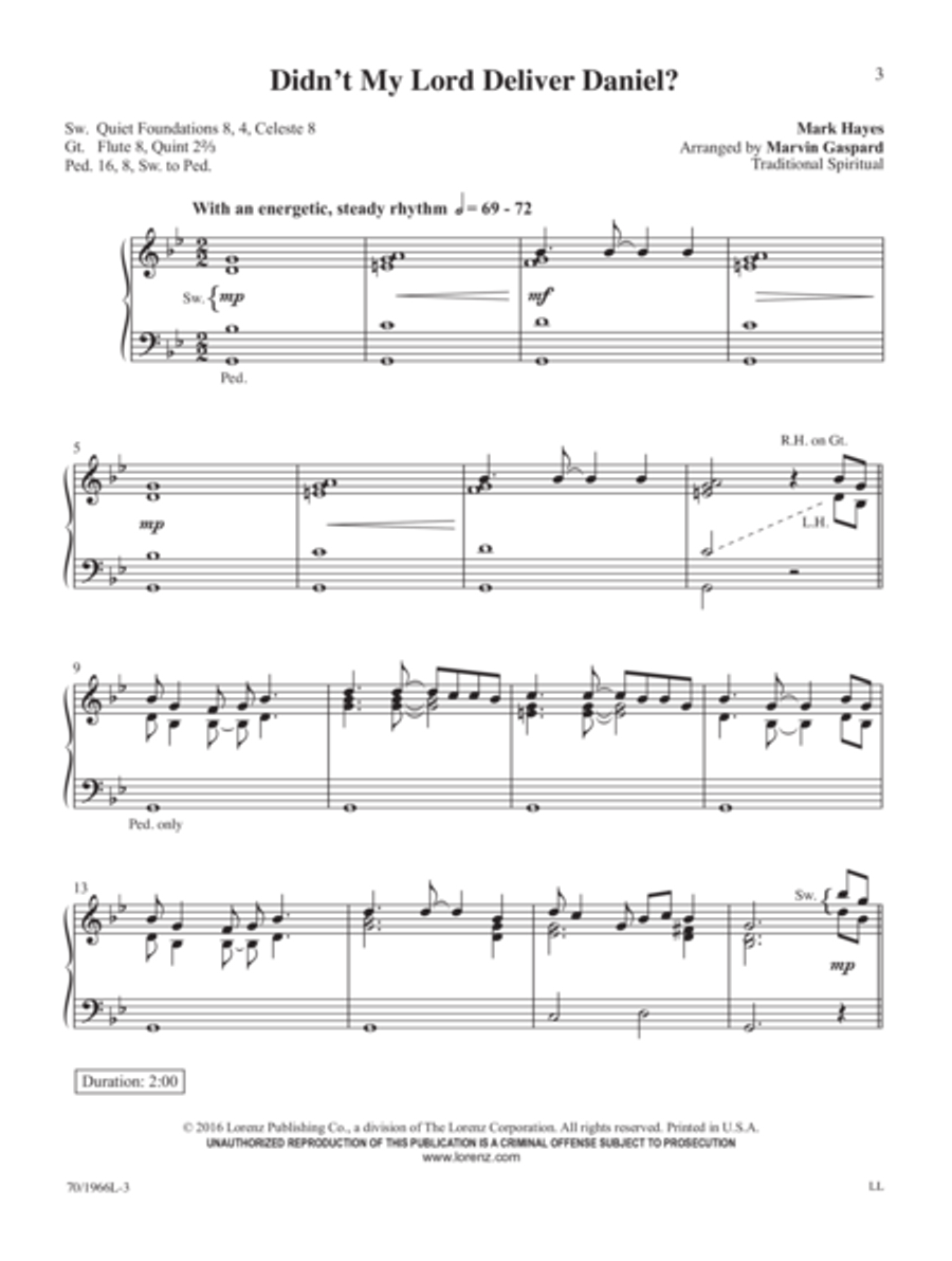 Mark Hayes: Spirituals for Organ Organ Solo scores gallery preview page 2