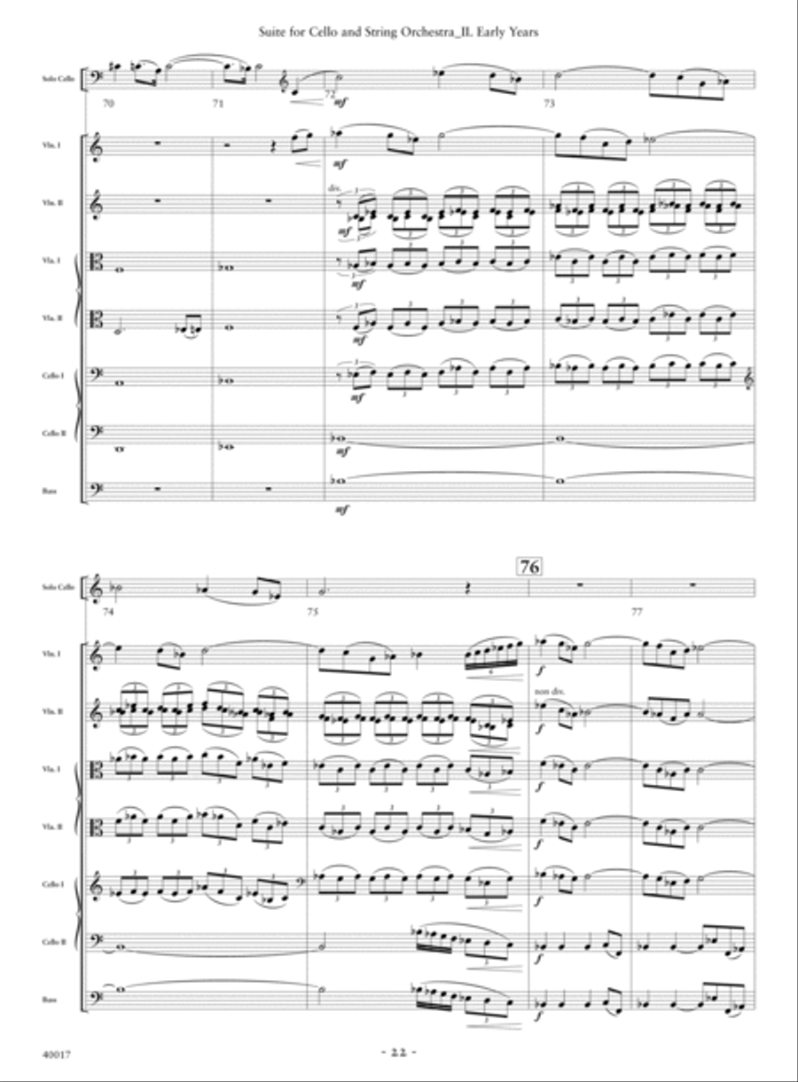 Suite for Cello and String Orchestra String Orchestra scores gallery preview page 13