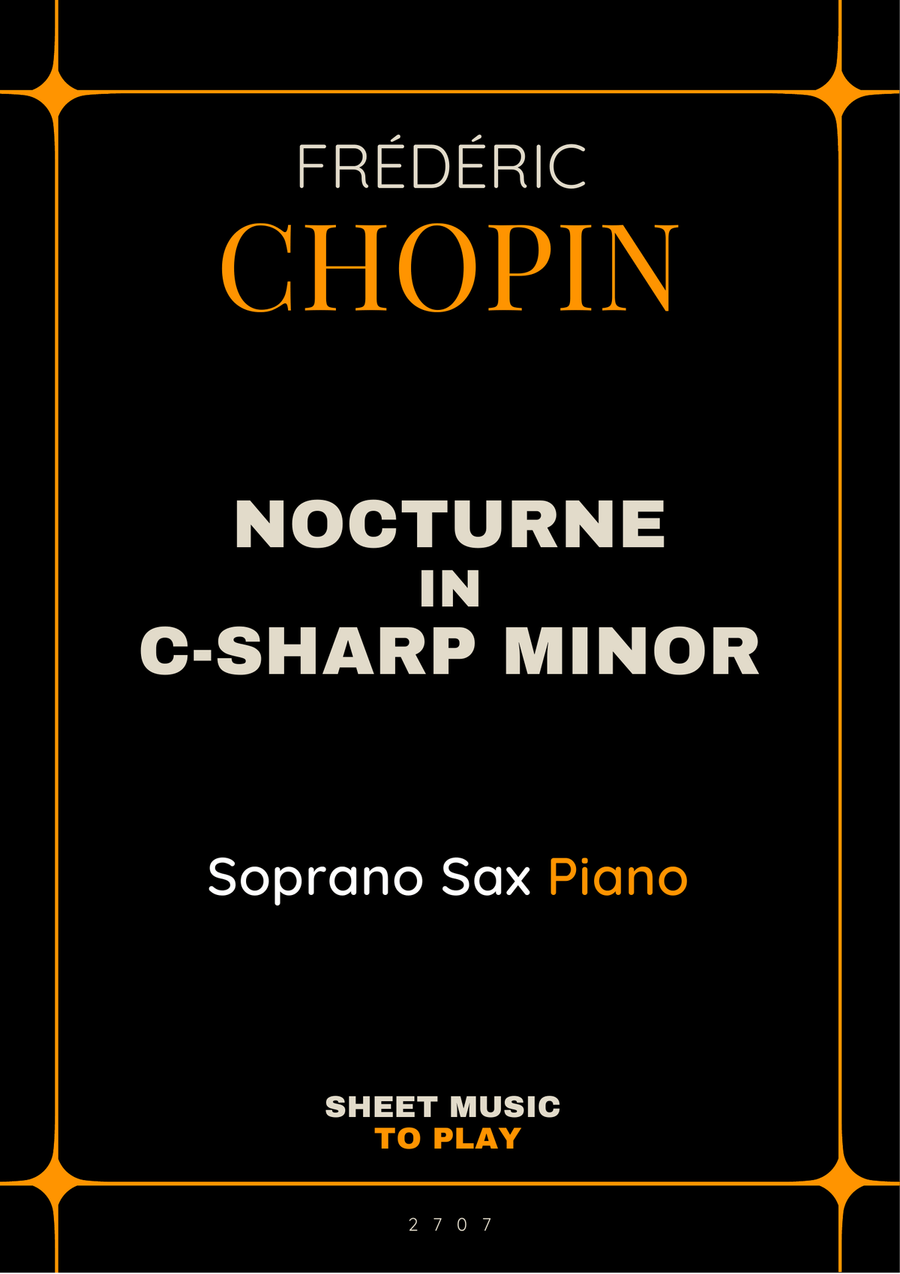 Nocturne No.20 in C-Sharp minor - Soprano Sax and Piano (Full Score and Parts) Soprano Saxophone scores gallery preview page 1