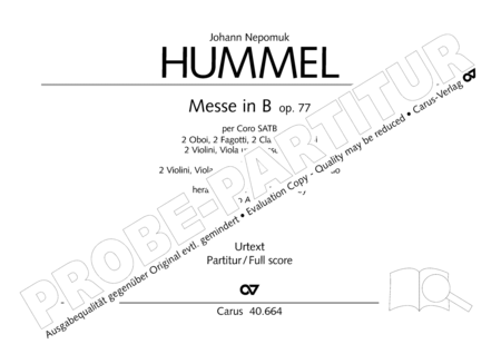 Mass in B flat major