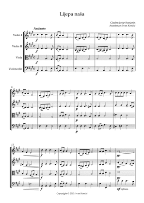 "Lijepa naša" - Croatian national anthem (String quartet)