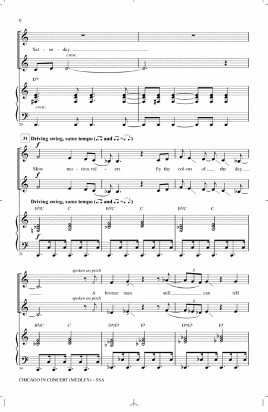 Chicago In Concert (Medley) SSA scores gallery preview page 5