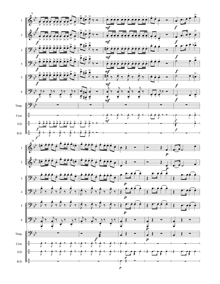 Italy National Anthem: L'Inno di Mameli Large Ensemble scores gallery preview page 5